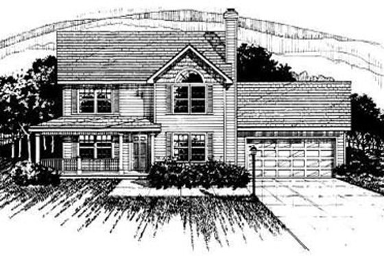 Exterior - Front Elevation for Traditional House Plan #50-230 - 4 bed, 2.5 bath