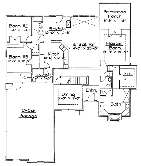 Architectural House Design - Traditional Floor Plan - Main Floor Plan #31-129