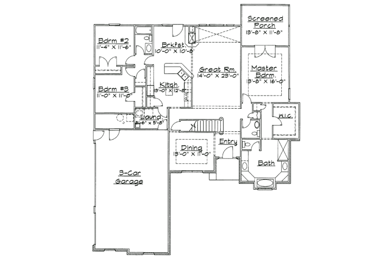 Dream House Plan - Floor Plan - Main Floor for Traditional House Plan #31-129 - 4 bed, 3.5 bath