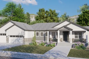 Ranch Exterior - Front Elevation Plan #1060-99