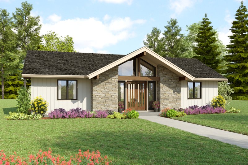 Home Plan - Contemporary Exterior - Front Elevation Plan #48-1202