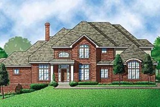 Exterior - Front Elevation for Traditional House Plan #67-186 - 4 bed, 4 bath