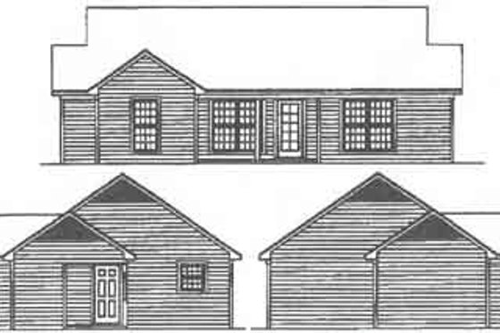 Exterior - Rear Elevation for Cottage House Plan #16-244 - 2 bed, 1 bath