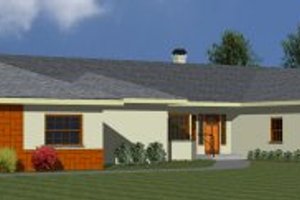 Adobe / Southwestern Exterior - Front Elevation Plan #1-586