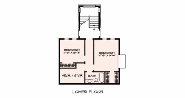 Country Floor Plan - Lower Floor Plan #140-111