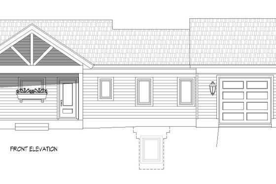 Exterior - Front Elevation 3 for Country House Plan #932-1359 - 2 bed, 2 bath