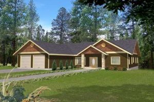 Ranch Exterior - Front Elevation Plan #117-491