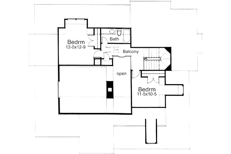 House Blueprint - Floor Plan - Upper Floor for Farmhouse House Plan #120-118 - 3 bed, 3 bath