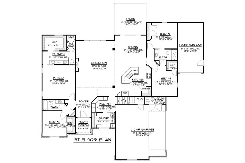 House Plan Design - Floor Plan - Main Floor for Traditional House Plan #1064-203 - 4 bed, 3 bath