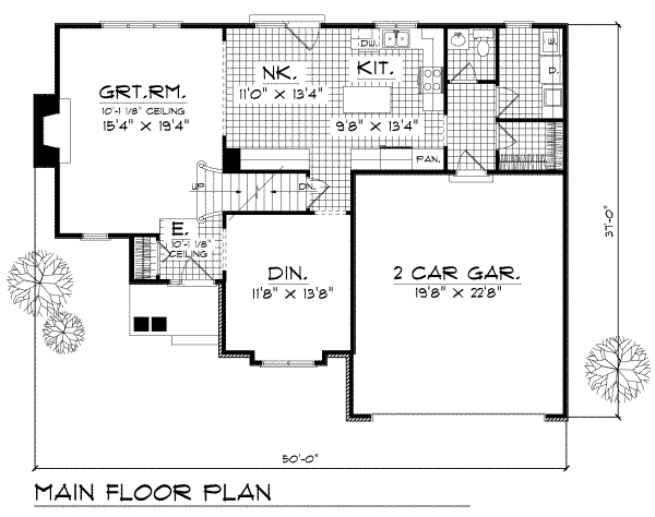 Home Plan - Traditional Floor Plan - Main Floor Plan #70-202