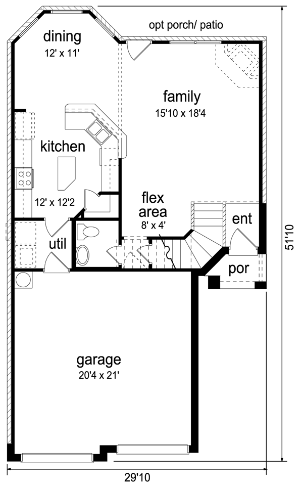 Architectural House Design - European Floor Plan - Main Floor Plan #84-564