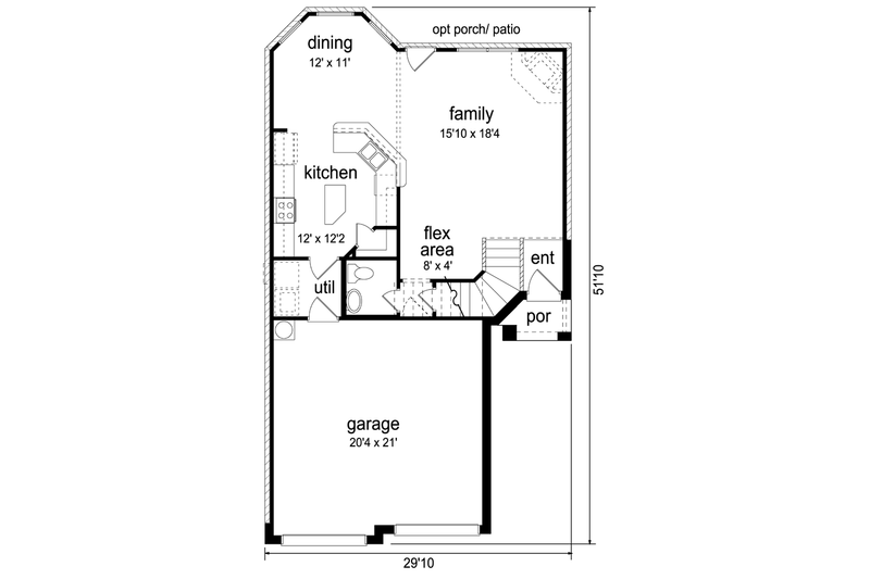 Architectural House Design - Floor Plan - Main Floor for European House Plan #84-564 - 3 bed, 2.5 bath