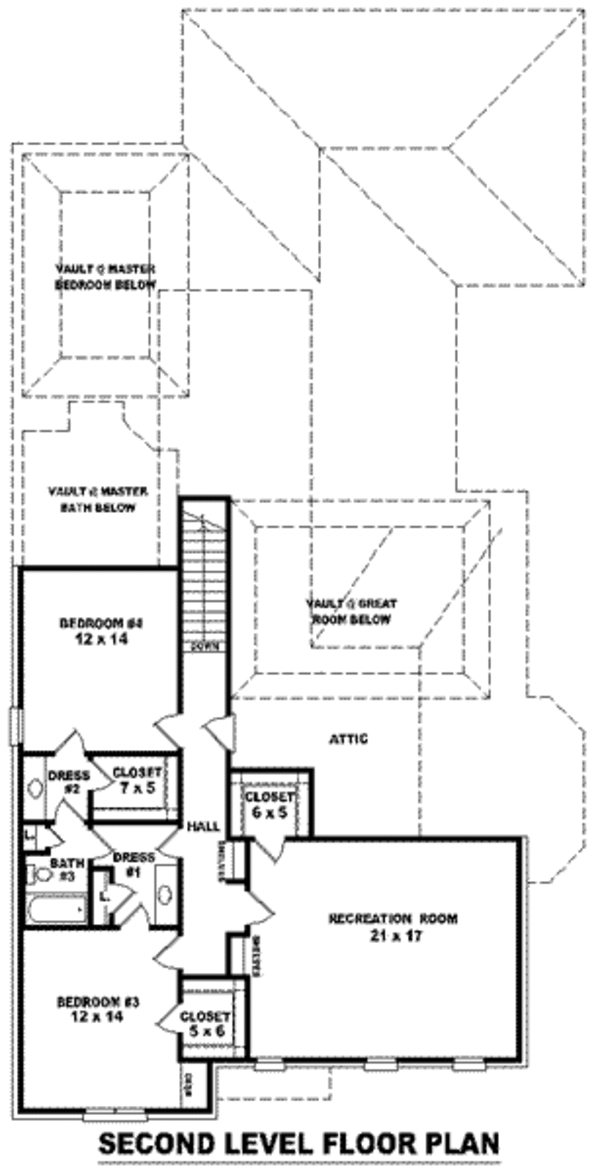 European Floor Plan - Upper Floor Plan #81-1254