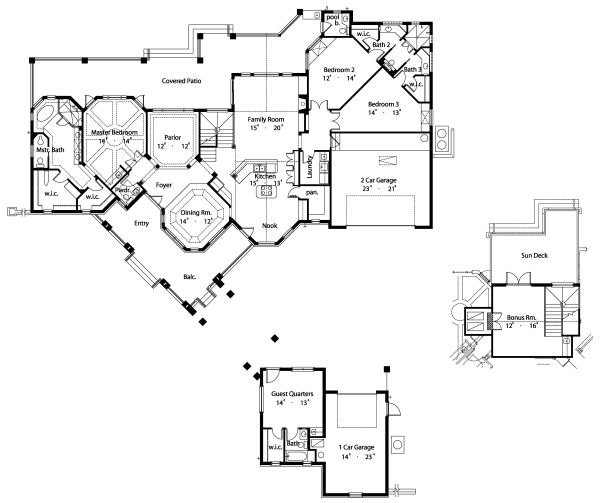 Floor Plan - Main Floor for Colonial House Plan #417-383 - 4 bed, 3.5 bath