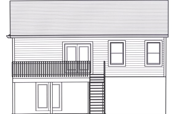 Exterior - Rear Elevation for Cottage House Plan #46-906 - 2 bed, 1 bath
