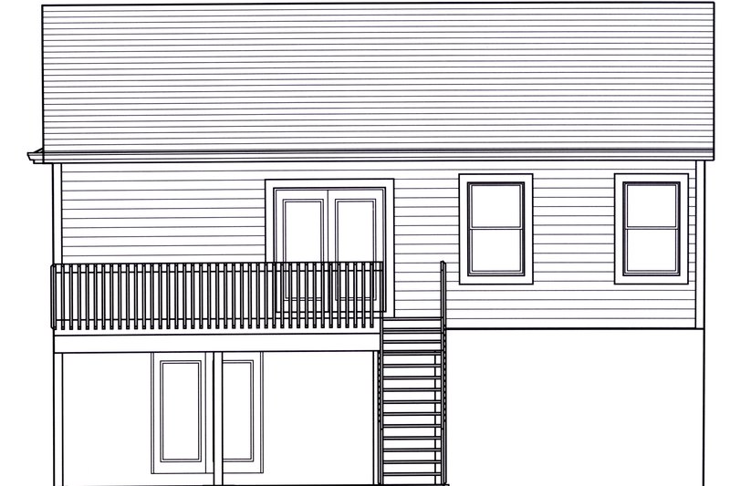 Home Plan - Exterior - Rear Elevation for Cottage House Plan #46-906 - 2 bed, 1 bath