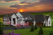 European Style House Plan - 4 Beds 4.5 Baths 4540 Sq/Ft Plan #70-1150 