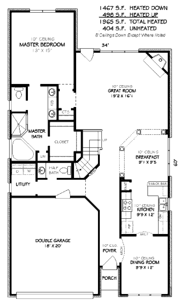 European Floor Plan - Main Floor Plan #424-37