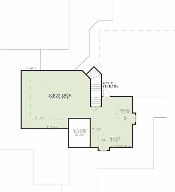 Traditional Floor Plan - Upper Floor Plan #17-1027