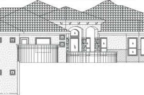 Exterior - Front Elevation for Adobe / Southwestern House Plan #24-268 - 5 bed, 4 bath