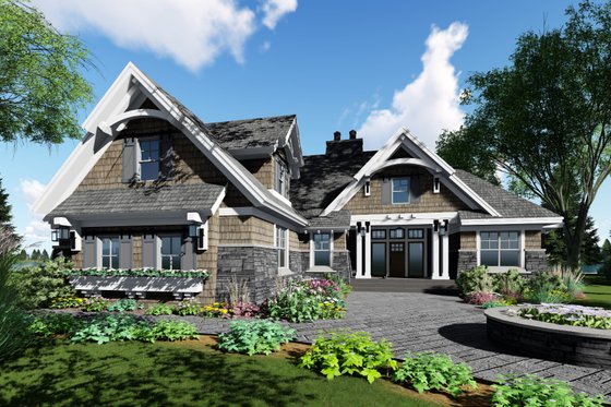 Exterior - Front Elevation 5 for Craftsman House Plan #51-570 - 4 bed, 3 bath