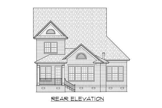 Exterior - Rear Elevation for Traditional House Plan #1054-74 - 3 bed, 2.5 bath