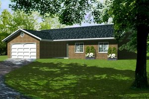 Ranch Exterior - Front Elevation Plan #1-259