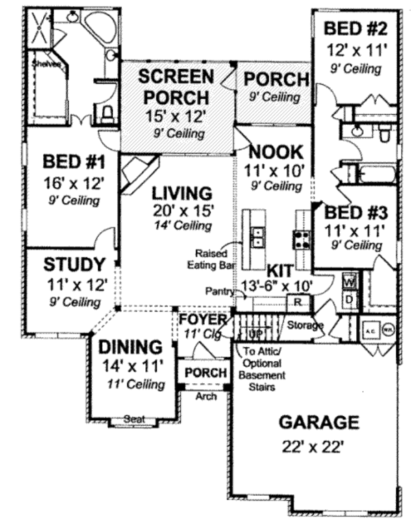 Dream House Plan - European Floor Plan - Main Floor Plan #20-1677
