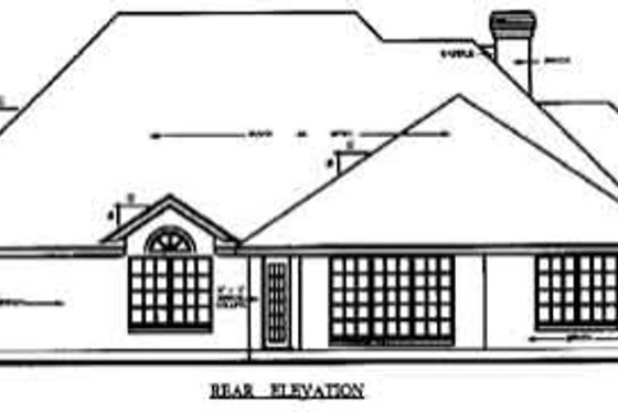 Exterior - Rear Elevation for Traditional House Plan #42-264 - 4 bed, 2 bath
