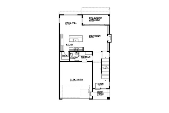 Floor Plan - Main Floor for Farmhouse House Plan #569-95 - 5 bed, 3.5 bath
