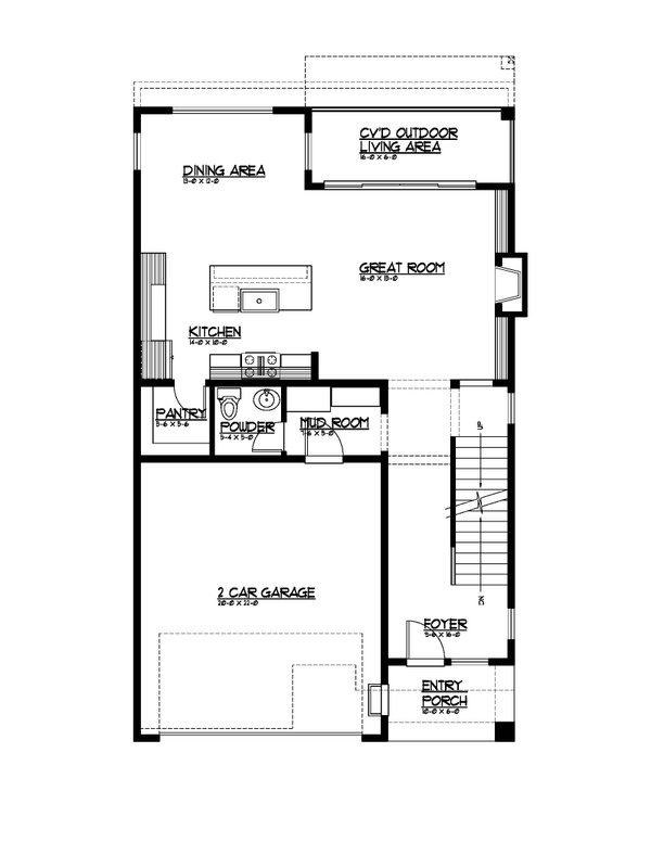 Architectural House Design - Farmhouse Floor Plan - Main Floor Plan #569-95