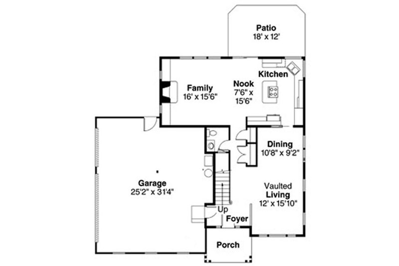Home Plan - Floor Plan - Main Floor for Modern House Plan #124-714 - 3 bed, 2.5 bath