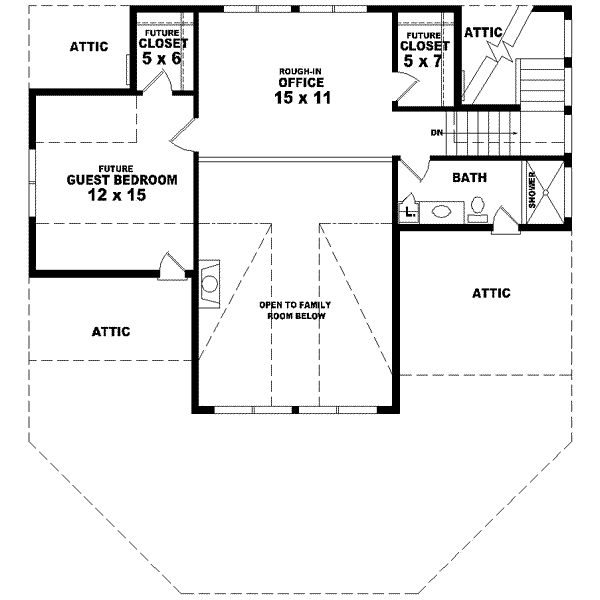 Country Floor Plan - Upper Floor Plan #81-692