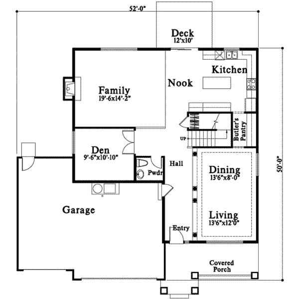 Traditional Floor Plan - Main Floor Plan #78-107