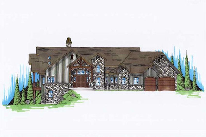 Architectural House Design - Traditional Exterior - Front Elevation Plan #5-298