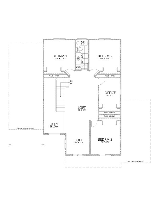 Contemporary Floor Plan - Upper Floor Plan #112-217