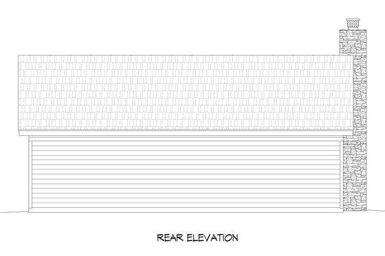 Exterior - Rear Elevation for Farmhouse House Plan #932-557 - 2 bed, 1 bath
