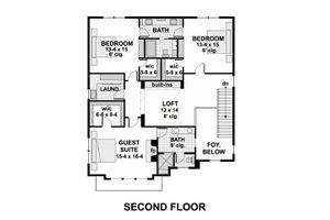 Floor Plan - Upper Floor for Contemporary House Plan #51-580 - 5 bed, 4.5 bath