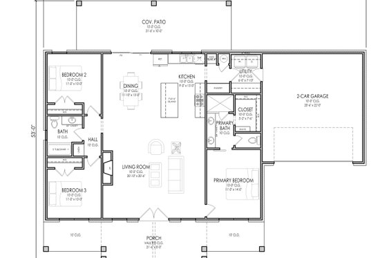 Exterior - Front Elevation 5 for Farmhouse House Plan #1119-7 - 3 bed, 2 bath