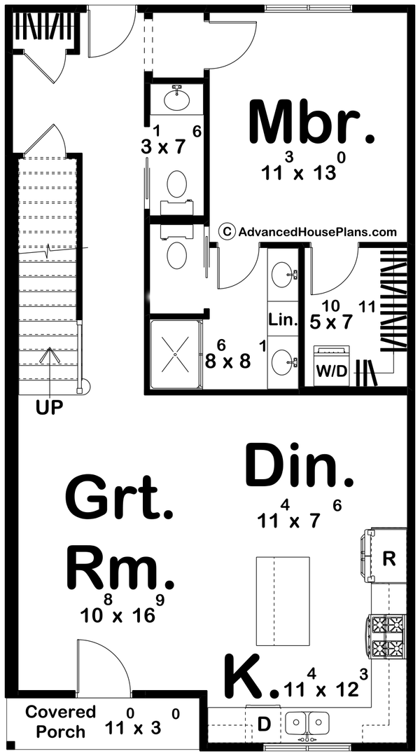 Architectural House Design - Farmhouse Floor Plan - Main Floor Plan #455-693