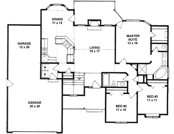 Architectural House Design - Traditional Floor Plan - Main Floor Plan #58-176