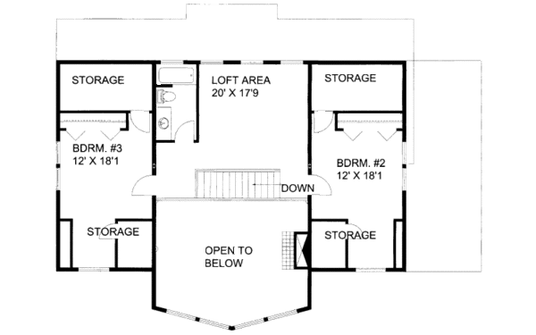 House Plan Design - Cabin Floor Plan - Upper Floor Plan #117-773