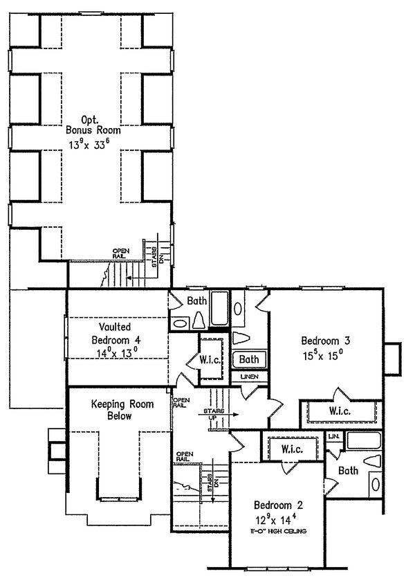 Craftsman Floor Plan - Upper Floor Plan #927-5