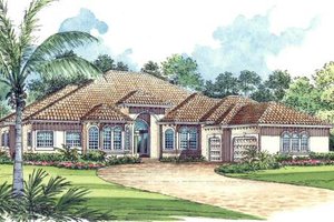 Mediterranean Exterior - Front Elevation Plan #420-124