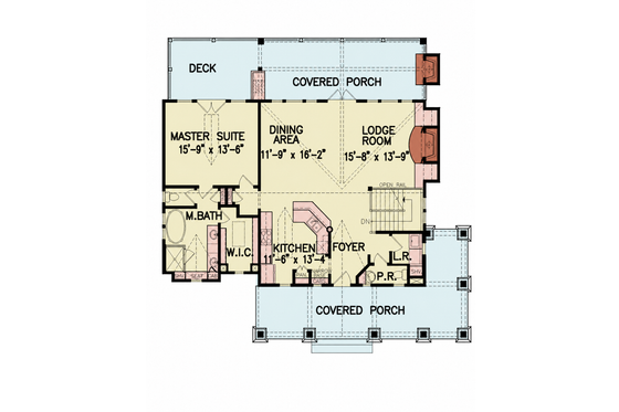 Floor Plan - Main Floor for Traditional House Plan #54-705 - 3 bed, 2 bath