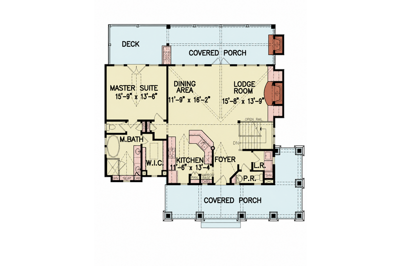 House Plan Design - Floor Plan - Main Floor for Traditional House Plan #54-705 - 3 bed, 2 bath