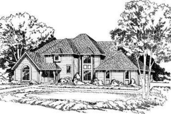 Exterior - Front Elevation for Traditional House Plan #312-170 - 4 bed, 3.5 bath