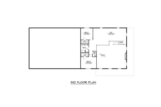 Floor Plan - Upper Floor for Barndominium House Plan #1064-181 - 3 bed, 3 bath