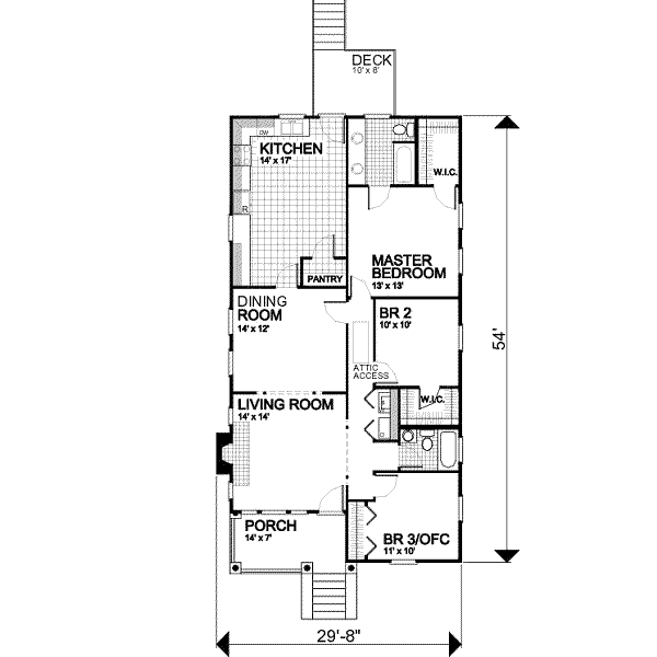 Home Plan - Cottage Floor Plan - Main Floor Plan #30-105