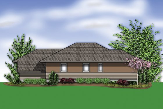 Exterior - Rear Elevation for Modern House Plan #48-613 - 4 bed, 4 bath